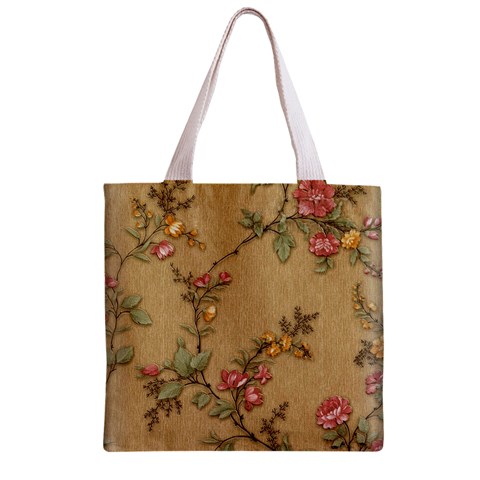 Flowers, Branches, Desenho, Edge, Leaves Zipper Grocery Tote Bag from ArtsNow.com Front