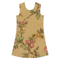 Flowers, Branches, Desenho, Edge, Leaves Kids  Short Sleeve Velvet Dress from ArtsNow.com Front