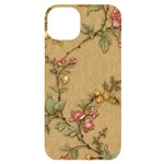 Flowers, Branches, Desenho, Edge, Leaves iPhone 14 Plus Black UV Print Case