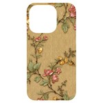 Flowers, Branches, Desenho, Edge, Leaves iPhone 14 Pro Black UV Print Case