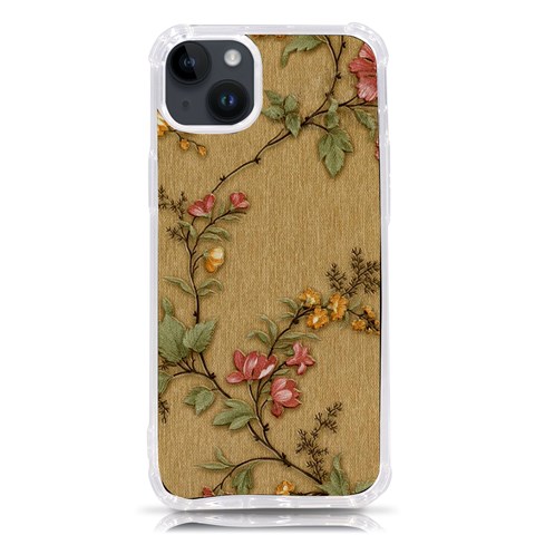 Flowers, Branches, Desenho, Edge, Leaves iPhone 14 Plus TPU UV Print Case from ArtsNow.com Front