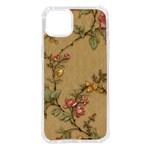 Flowers, Branches, Desenho, Edge, Leaves iPhone 14 Plus TPU UV Print Case