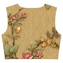 Flowers, Branches, Desenho, Edge, Leaves Trumpet Sleeve Cropped Top from ArtsNow.com Back