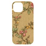 Flowers, Branches, Desenho, Edge, Leaves iPhone 15 Black UV Print PC Hardshell Case