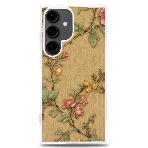 Flowers, Branches, Desenho, Edge, Leaves Samsung Galaxy S24 Plus 6.7 Inch TPU UV Case from ArtsNow.com Front