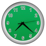 Green Lego Texture, Lego Background, Lego Texture, Green Wall Clock (Silver)