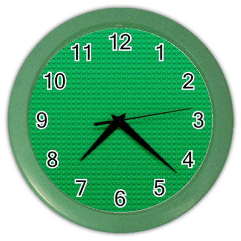 Green Lego Texture, Lego Background, Lego Texture, Green Color Wall Clock from ArtsNow.com Front