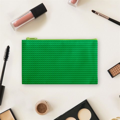 Green Lego Texture, Lego Background, Lego Texture, Green Cosmetic Bag (Small) from ArtsNow.com Front