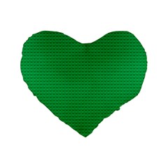 Green Lego Texture, Lego Background, Lego Texture, Green Standard 16  Premium Flano Heart Shape Cushions from ArtsNow.com Front