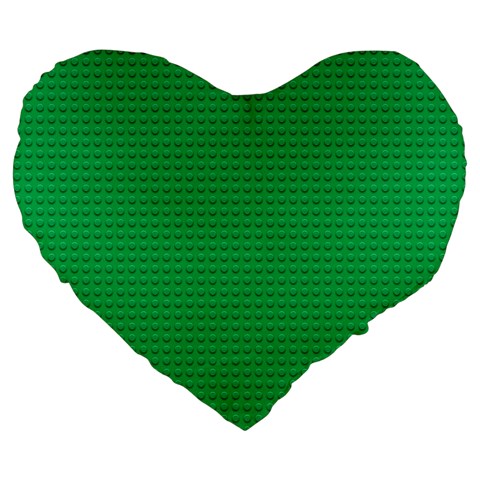 Green Lego Texture, Lego Background, Lego Texture, Green Large 19  Premium Flano Heart Shape Cushions from ArtsNow.com Front