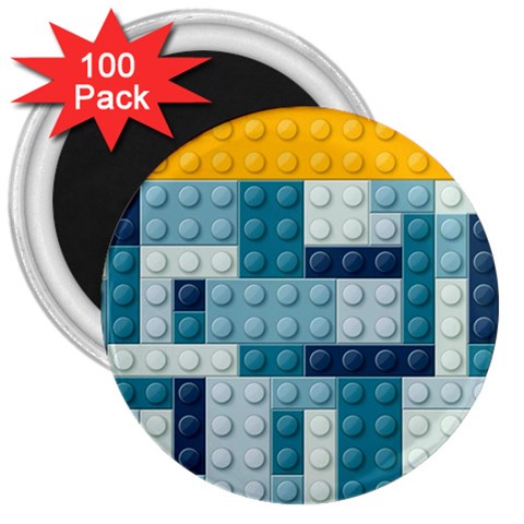 Lego, Background, Dots 3  Magnets (100 pack) from ArtsNow.com Front