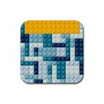 Lego, Background, Dots Rubber Coaster (Square)