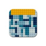 Lego, Background, Dots Rubber Square Coaster (4 pack)