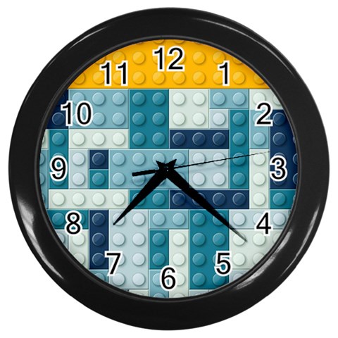 Lego, Background, Dots Wall Clock (Black) from ArtsNow.com Front