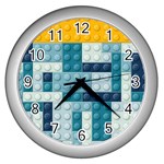 Lego, Background, Dots Wall Clock (Silver)