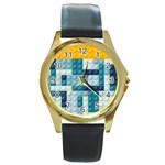 Lego, Background, Dots Round Gold Metal Watch