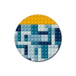 Lego, Background, Dots Rubber Coaster (Round)