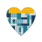 Lego, Background, Dots Heart Magnet