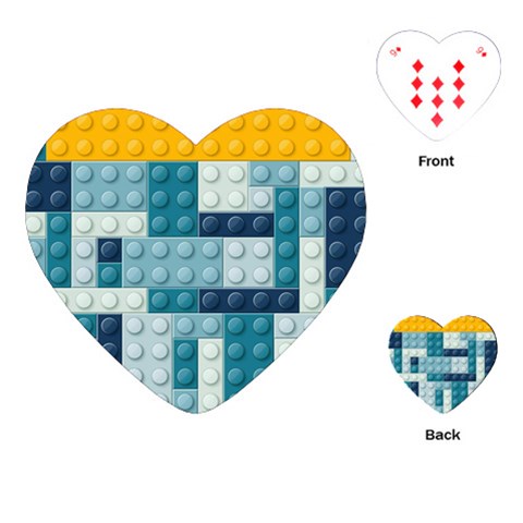 Lego, Background, Dots Playing Cards Single Design (Heart) from ArtsNow.com Front