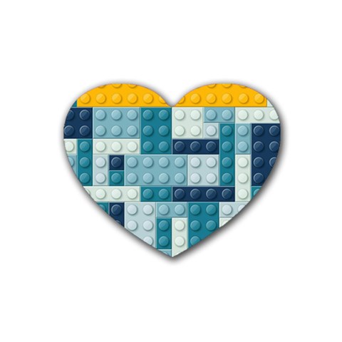 Lego, Background, Dots Rubber Coaster (Heart) from ArtsNow.com Front