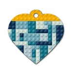 Lego, Background, Dots Dog Tag Heart (One Side)