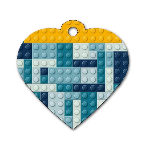 Lego, Background, Dots Dog Tag Heart (Two Sides) from ArtsNow.com Front