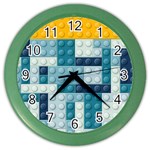 Lego, Background, Dots Color Wall Clock