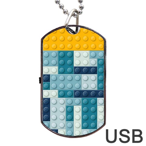 Lego, Background, Dots Dog Tag USB Flash (One Side) from ArtsNow.com Front