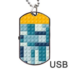 Lego, Background, Dots Dog Tag USB Flash (Two Sides) from ArtsNow.com Front