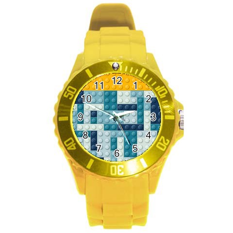 Lego, Background, Dots Round Plastic Sport Watch (L) from ArtsNow.com Front