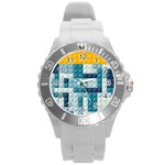 Lego, Background, Dots Round Plastic Sport Watch (L)