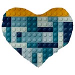 Lego, Background, Dots Large 19  Premium Heart Shape Cushions