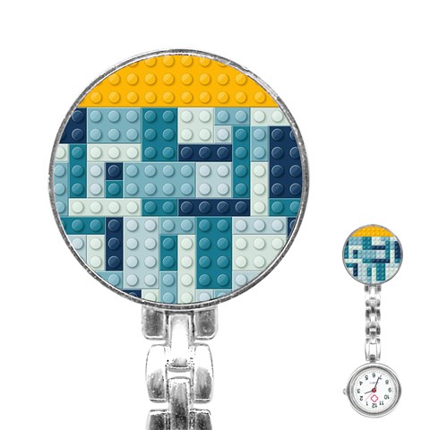 Lego, Background, Dots Stainless Steel Nurses Watch from ArtsNow.com Front