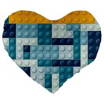 Lego, Background, Dots Large 19  Premium Flano Heart Shape Cushions