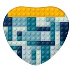 Lego, Background, Dots Heart Glass Fridge Magnet (4 pack)