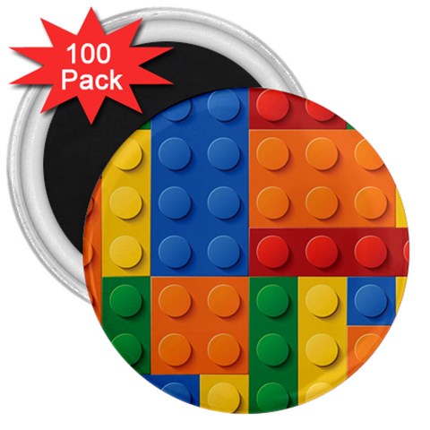 Lego, Constructor 3  Magnets (100 pack) from ArtsNow.com Front