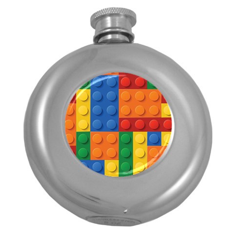 Lego, Constructor Round Hip Flask (5 oz) from ArtsNow.com Front