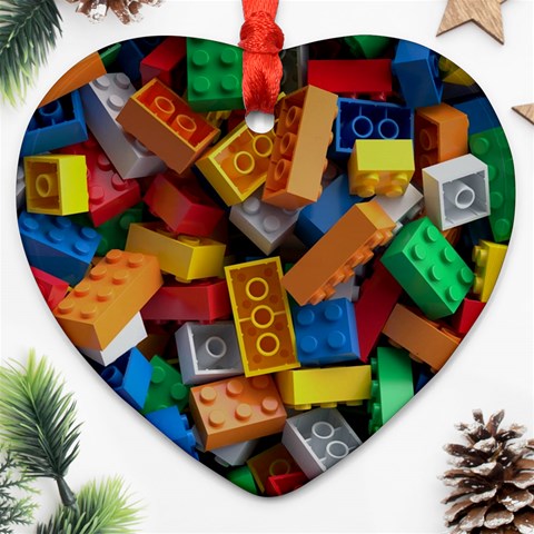 Lego, Toy Block, Colorfulness, Kids Ornament (Heart) from ArtsNow.com Front