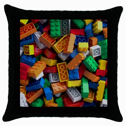 Lego, Toy Block, Colorfulness, Kids Throw Pillow Case (Black) from ArtsNow.com Front