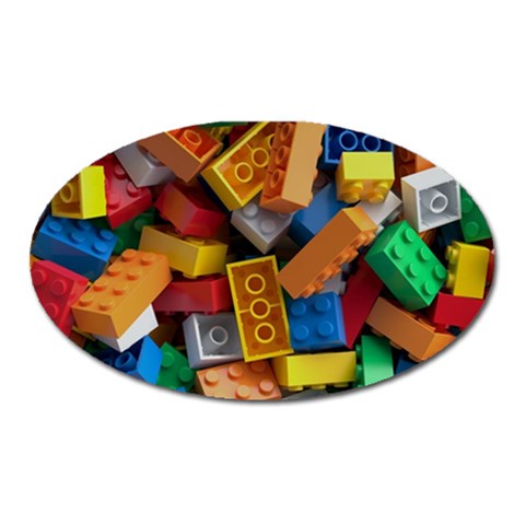 Lego, Toy Block, Colorfulness, Kids Oval Magnet from ArtsNow.com Front