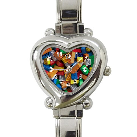 Lego, Toy Block, Colorfulness, Kids Heart Italian Charm Watch from ArtsNow.com Front