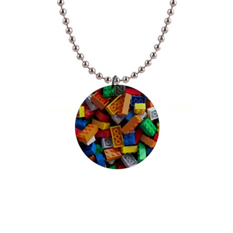 Lego, Toy Block, Colorfulness, Kids 1  Button Necklace from ArtsNow.com Front