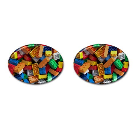 Lego, Toy Block, Colorfulness, Kids Cufflinks (Oval) from ArtsNow.com Front(Pair)