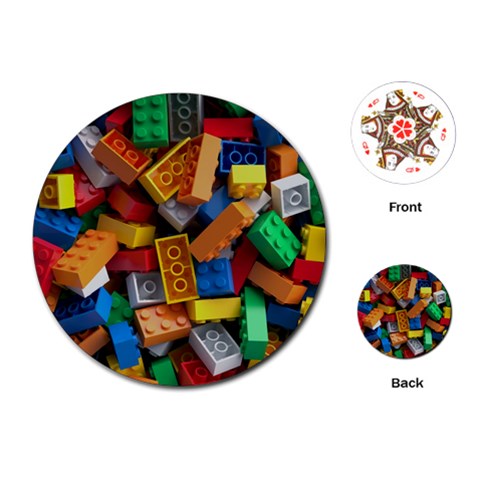 Lego, Toy Block, Colorfulness, Kids Playing Cards Single Design (Round) from ArtsNow.com Front