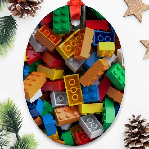 Lego, Toy Block, Colorfulness, Kids Oval Ornament (Two Sides) from ArtsNow.com Front