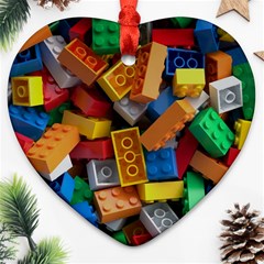 Lego, Toy Block, Colorfulness, Kids Heart Ornament (Two Sides) from ArtsNow.com Back