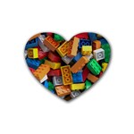 Lego, Toy Block, Colorfulness, Kids Rubber Coaster (Heart)