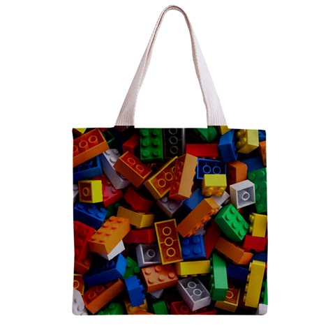 Lego, Toy Block, Colorfulness, Kids Zipper Grocery Tote Bag from ArtsNow.com Front