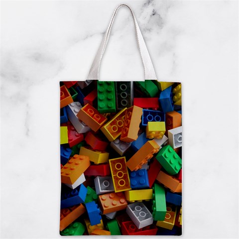 Lego, Toy Block, Colorfulness, Kids Zipper Classic Tote Bag from ArtsNow.com Back