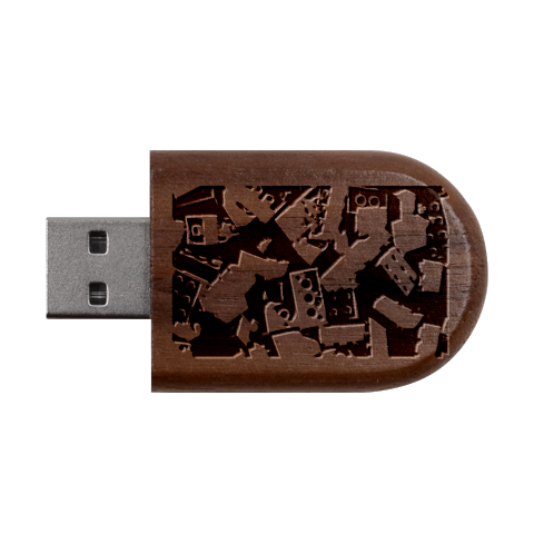 Lego, Toy Block, Colorfulness, Kids Wood Oval USB Flash Drive from ArtsNow.com USB